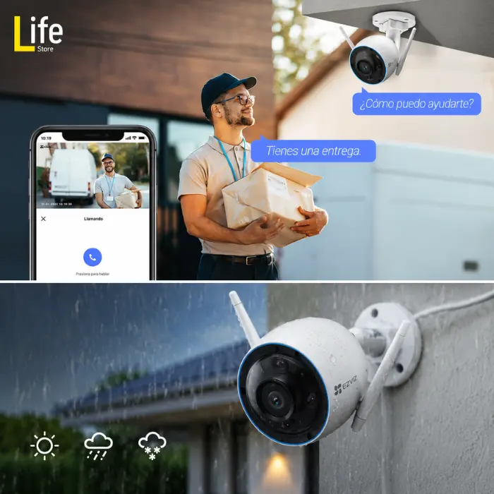 CAMARA DE SEGURIDAD 3MP FIJA WIFI LENTE GRAN ANGULAR 108° EZVIZ HASTA 512GB - Imagen 3