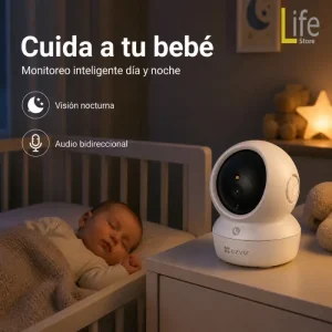 CAMARA DE SEGURIDAD 2MP WIFI CON MOVIMIENTO 360° EZVIZ HASTA 512GB INTERIORES