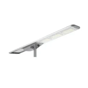 LUMINARIA SOLAR 150W PROFESIONAL MARCA "LIFE" ALUMINIO 210LM/W PANEL MONOCRISTALINO BATERIA LIFEPO4 IP66 IK09 CON SENSOR DE MOVIMIENTO 2.20x0.38MTS