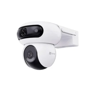 CAMARA DE SEGURIDAD 8MP WIFI DOBLE LENTE GRAN ANGULAR 108° Y CON MOVIMIENTO 360° EZVIZ HASTA 512GB EXTERIORES SIRENA Y ESTROBO