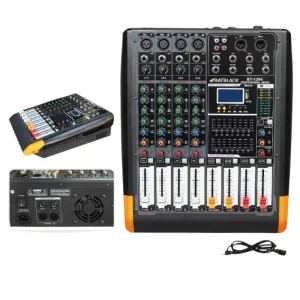 CONSOLA AMPLIFICADA "BATBLACK"  325 Wx2= 650W 4 CANALES, C/USB, BT, MP3, PHANTON  MASTERX1