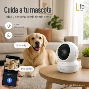 CAMARA DE SEGURIDAD 3MP WIFI CON MOVIMIENTO 360° EZVIZ HASTA 256GB INTERIORES