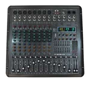 CONSOLA AMPLIFICADA "BATBLACK" 1200W/CANAL=2400W, 8 CANALES / 99 EFECTOS X 2.1 DSP/BLUETOOTH 5.0 / DOBLE CONTROLP/EFECTOS / CONTROL IND. MP3 / 2 EFECTOS GROUP 1-2 / STEREO L-R