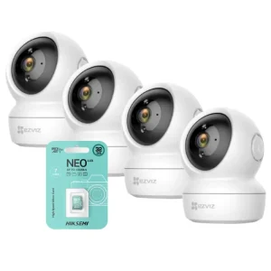 KIT 4 CAMARAS EZVIZ INTERIORES (4 MOVIMIENTO 2MB ) CON 4 MICRO SD 32GB