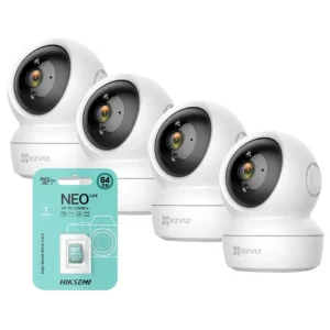 KIT 4 CAMARAS EZVIZ INTERIORES (4 MOVIMIENTO 2MB) CON 4 MICRO SD 64GB