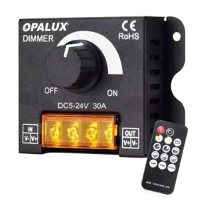 CONTROLADOR DIMMER "OPALUX" PARA CINTA LED C/CONTROL REMOTO