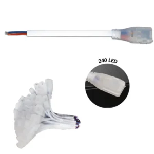 CONECTOR P/220V IP65 240LED C/CABLE 17CM EMPAQUE X 50UND