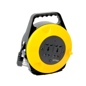 CARRETE DE CABLE PORTATIL "OPALUX" 2 TOMAS UNIVERSALES CON PROTECCIÓN DE ALVEOLOS, 2 TOMAS