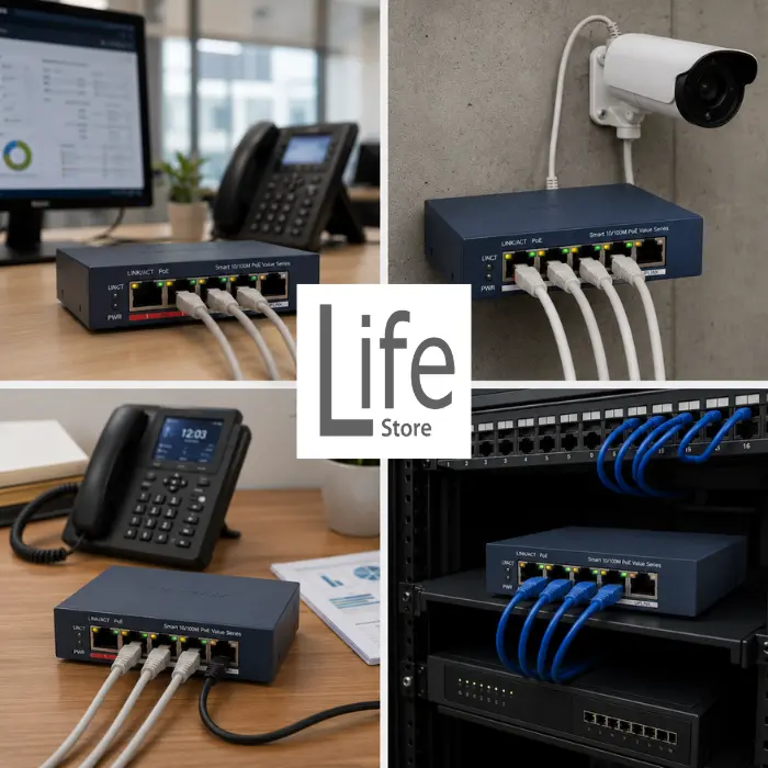 SWITCH 4 PUERTOS POE 10/100 MBPS SMART 1 PUERTO UPLINK 10/100 MBPS - Imagen 3