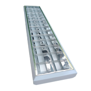 Rejilla 2x18w 120X25 para tubos LED Metalica para Adosar