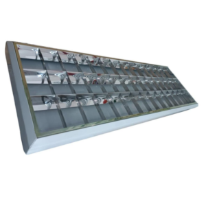 Rejilla 3x18w 120X50 para tubos LED Metalica para Adosar