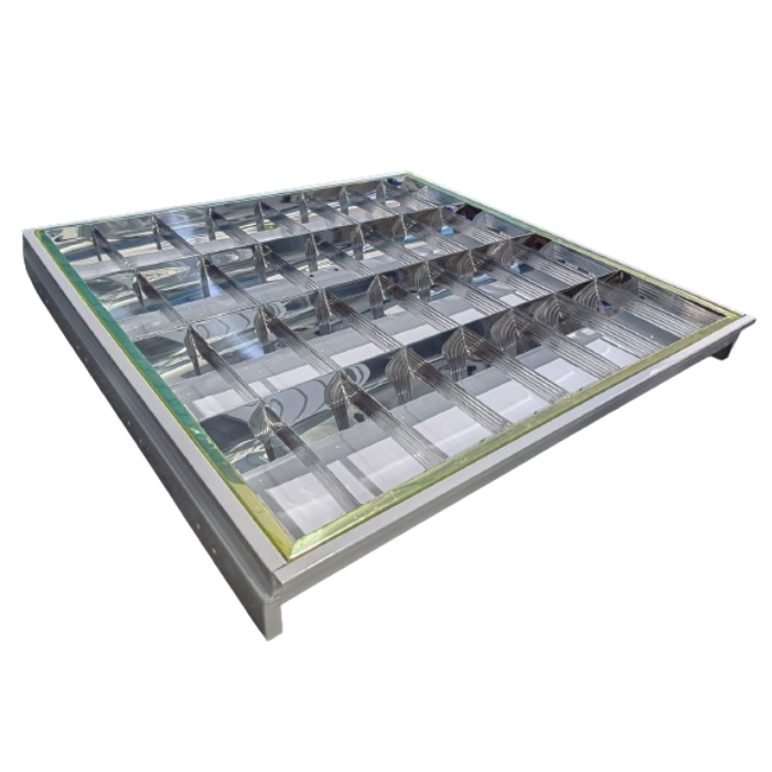 Rejilla 4x9w 60x60 para tubos LED Metalica para Empotrar